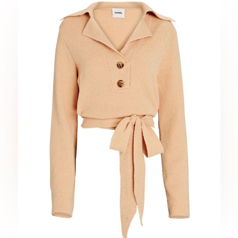 NANUSHKA
Wrap Open Back Polo Sweater